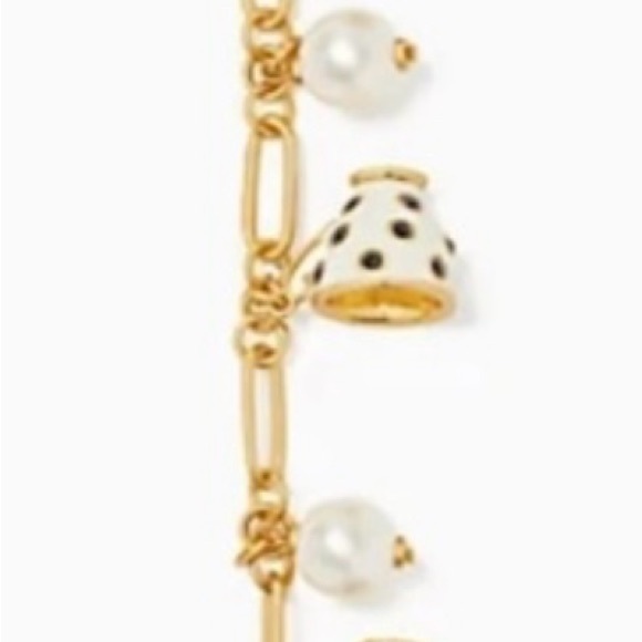 Kate Spade Gold Bracelet with Black and White Tea CupCharms - Picture 3 of 5
